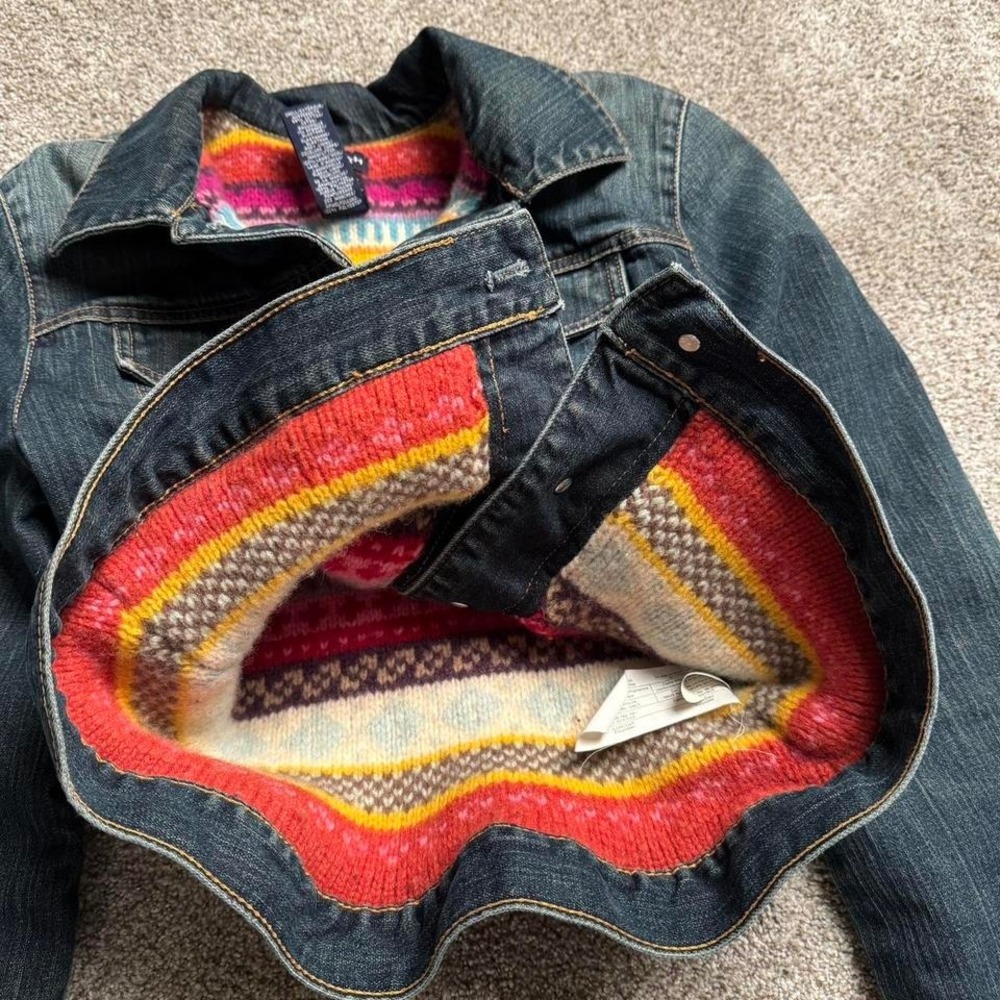 GAP KNIT SWEATER-LINED DENIM JACKET - Picture 4 of 5